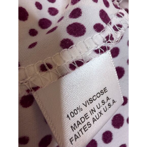 Misa Los Angeles Mini Boho Skirt Sz XS White Maroon Polka Dots Tiered Ruffles - Picture 4 of 6